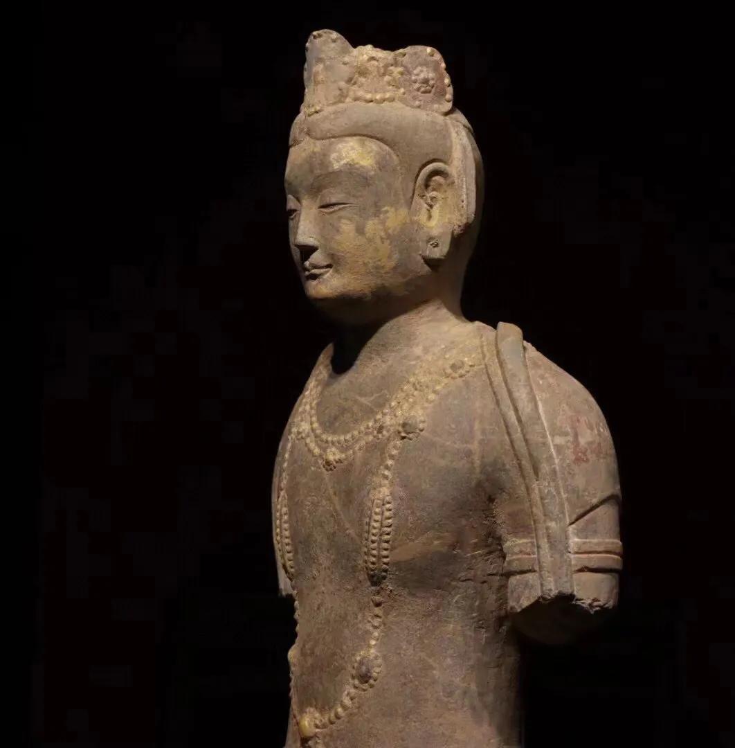 Northern Qi Bodhisattva Statue Bluestone Height 61cm, Diameter 41cm ...