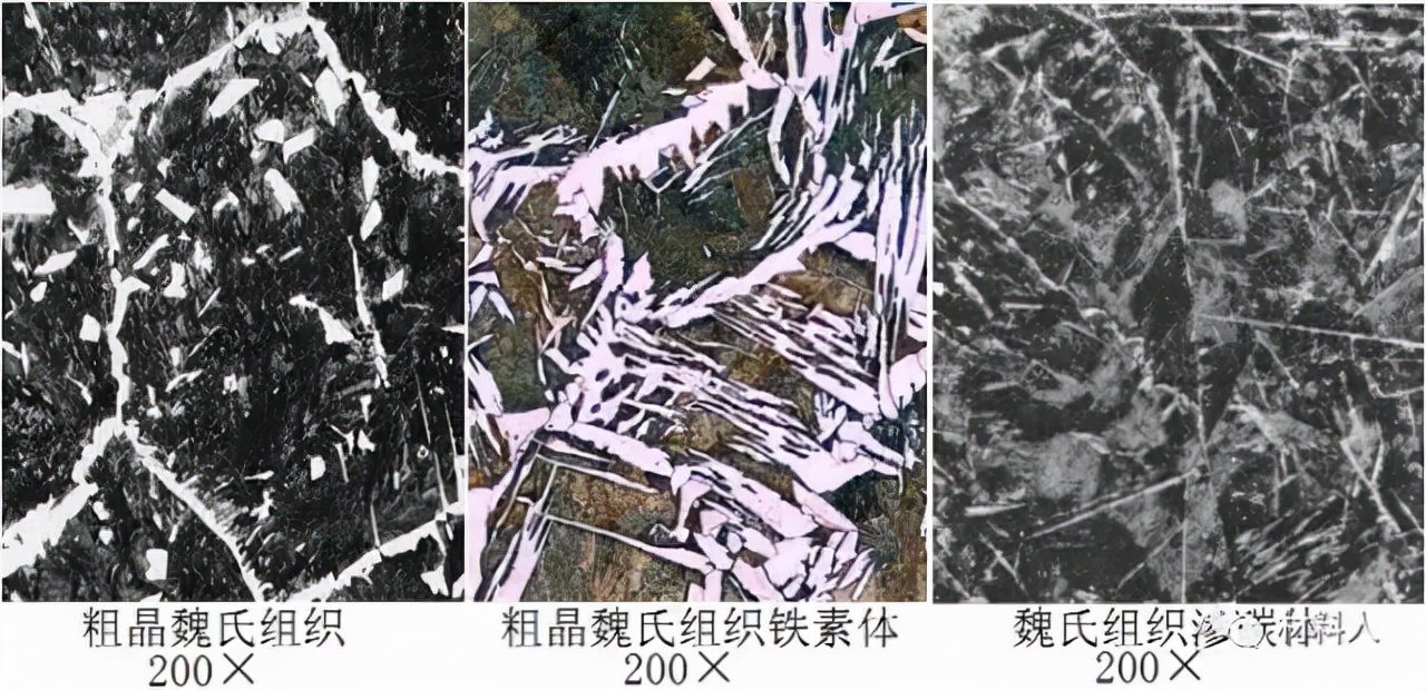 Ferrite, austenite, cementite, pearlite, bainite, Widmanstatten