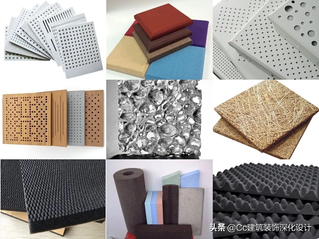 "Insulation material collection" glass wool, foam aluminum, sound